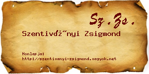 Szentiványi Zsigmond névjegykártya