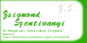 zsigmond szentivanyi business card
